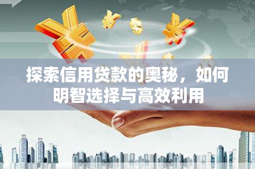 德阳探索信用贷款的奥秘，如何明智选择与高效利用