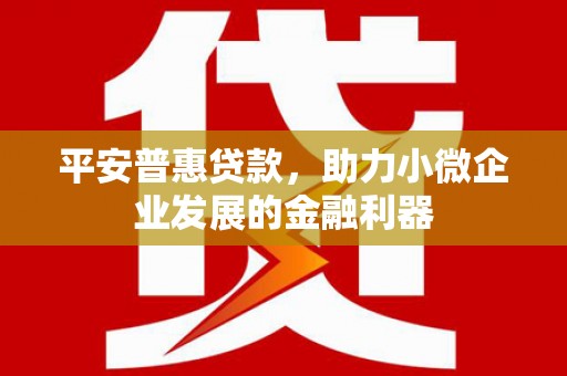 德阳平安普惠贷款，助力小微企业发展的金融利器