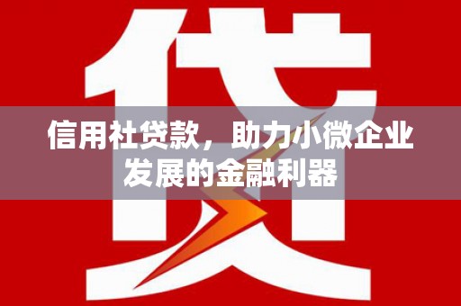 德阳信用社贷款，助力小微企业发展的金融利器